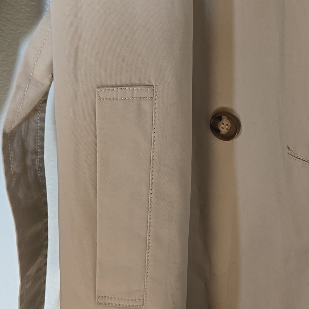 Loft | NWT Tan Floral Lined Belted Trench Coat Size XSP - Picture 3 of 10
